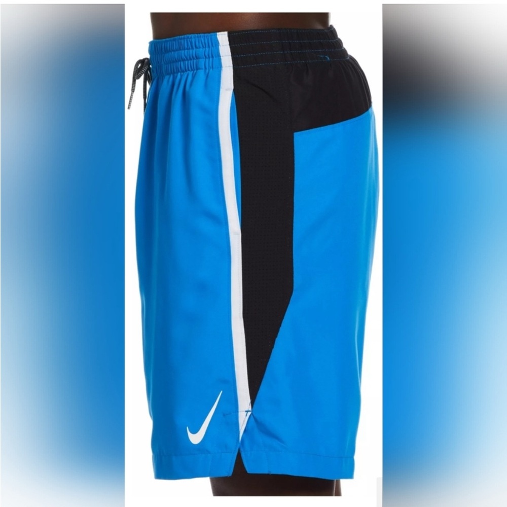 Nike Men's 8” Core Contend Volley Swim Trunks Small Blue Black - Picture 3 of 9